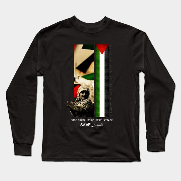 Save Palestine - free palestine Long Sleeve T-Shirt by christinehearst